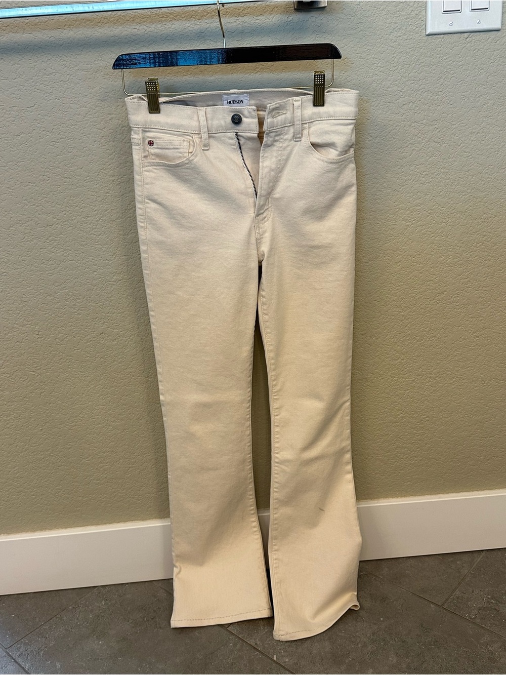 Hudson Jeans Women's Cream Wide Leg Flare Jeans